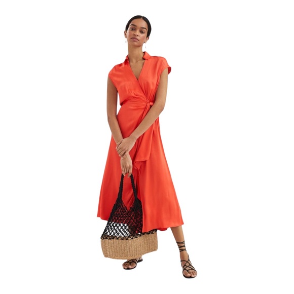 $148 Anthropologie Maeve Wrap Midi Dress Size Small NWT - Picture 2 of 10